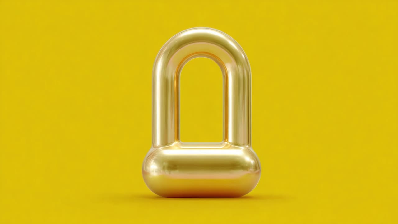 A polished gold padlock stands prominently against a bright yellow background, symbolizing security, safety, and privacy, emphasizing its importance in modern digital and physical safety protocols