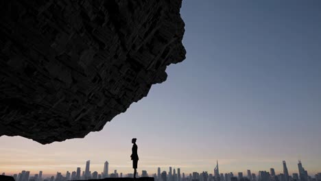 business woman facing a challenging future