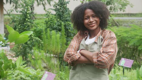 children boy standing arms crossed in the gardening, activity of man doing agriculture field at backyard, plantation and seasonal, cultivate and harvest, tropical and summer, one person.