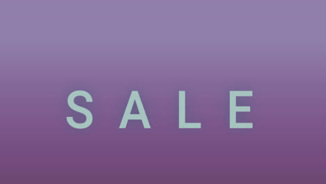 animation of sale text banner against purple gradient background