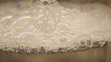 foam with air bubbles macro