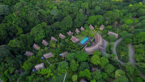 thatched roof cabins with private pool in the jungle hills of colombia