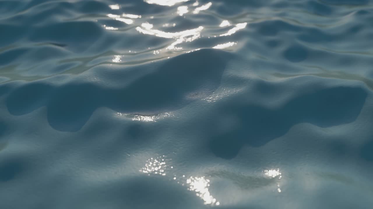 밝은 파란색 바다 파도 표면 움직임: 신선한 식수, 다채로운 비디오, 환경 문제의 개념, 식수 부족, 기후 변화, 지구 온난화, 원활한 루프 3d 렌더링