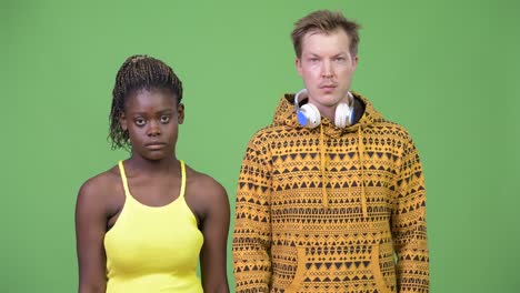 young happy multi-ethnic couple together