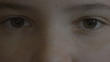 closeup of a young girl with brown eyes