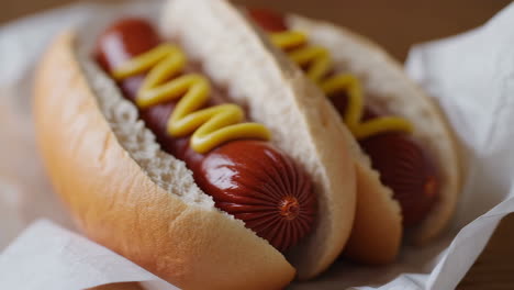 hot dogs with mustard