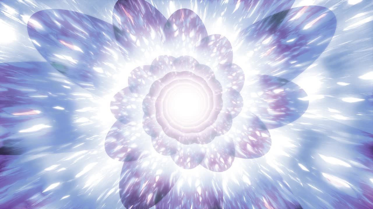 hermoso abstracto cósmico meditativo floral animación en espiral. fondo en bucle azul