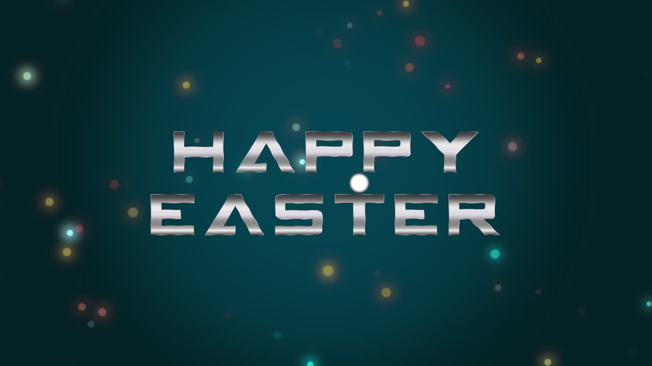 Testo Buona Pasqua con coriandoli svolazzanti su sfumatura blu