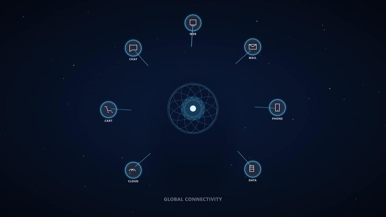 Digital Global Connectivity Network Infographic with Animated Icons