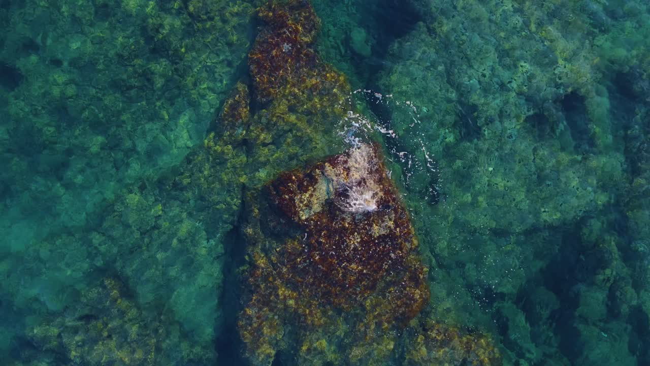 una impresionante vista de un avión no tripulado de una playa tranquila
