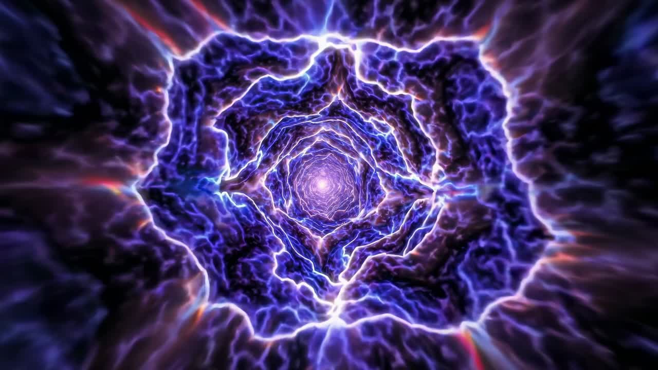 Tunnel di energia astratta blu elettrico