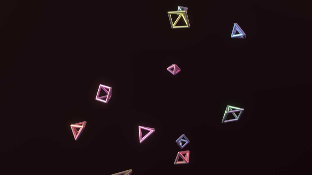 미래의 모양, 비행, 추상적인 물체의 애니메이션, 역동적인 기술 개념 배경.