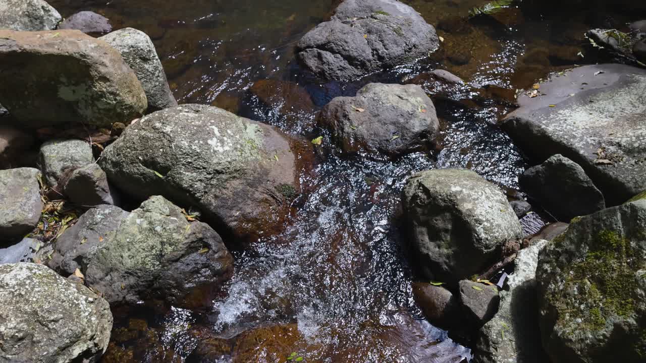 Water flowing over rocks in a creek