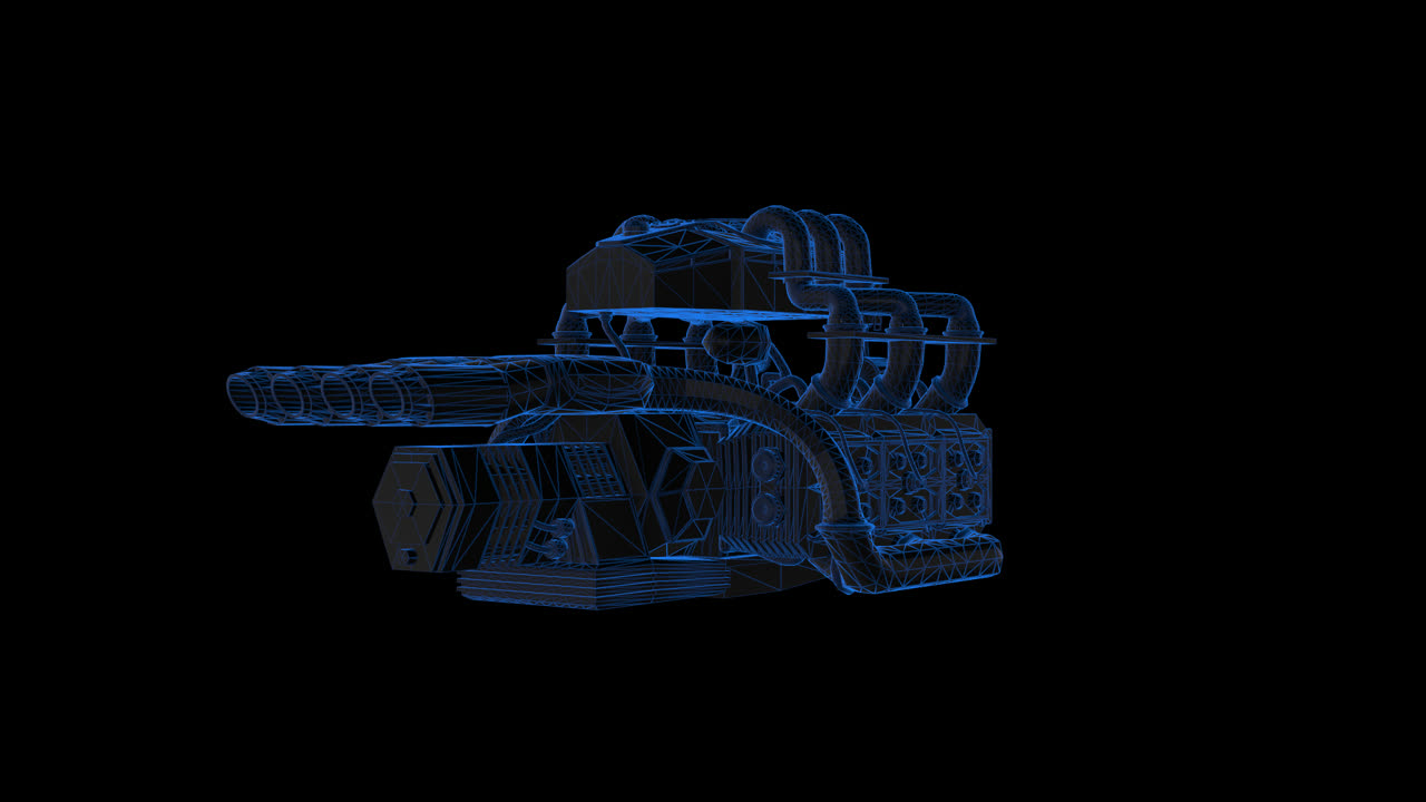 Wireframe Representation of a High-Performance Engine