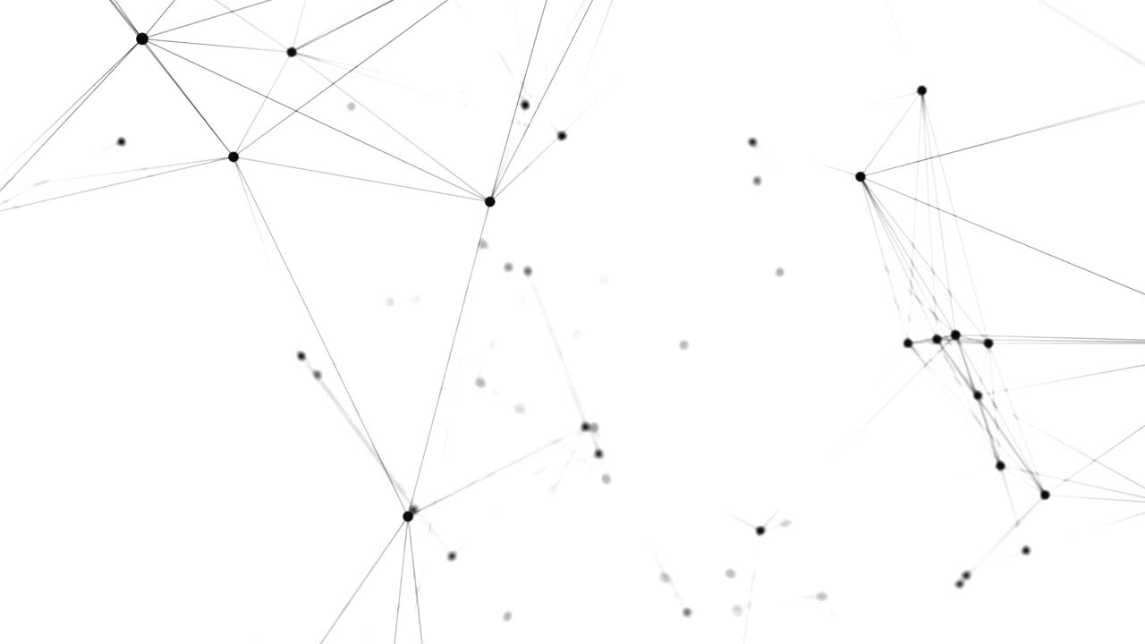 Abstract Digital Concept of Geometrical Figures Polygon Plexus Fractals Moving, Connecting Themselves and with Particles. Triangular Technological.Abstract Network Animation Loop background