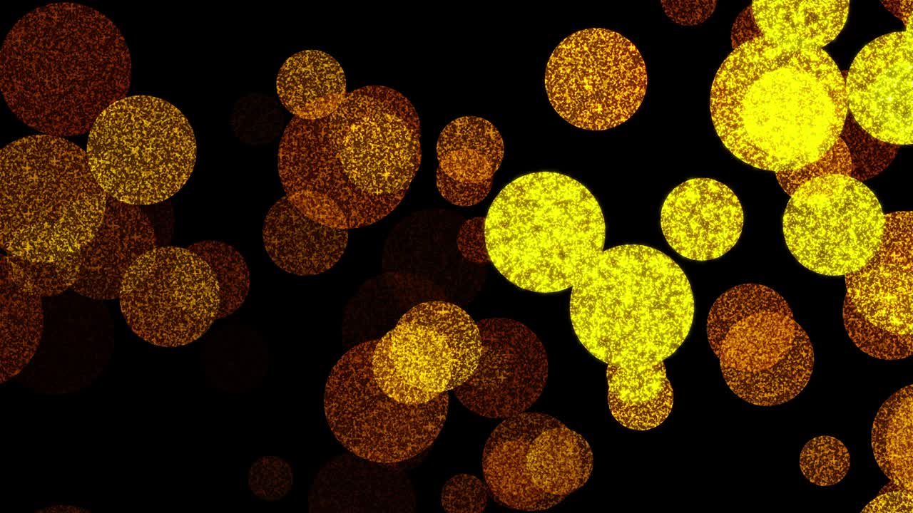 Sfondo astratto con luci bokeh scintillanti giallo oro. Loop continuo 4K 3D. Bokeh notturno astratto in movimento per Natale, Capodanno, concetto di sfondo festivo. Luci bokeh glitterate.
