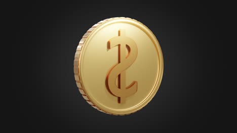 la rotación de la moneda de dinero en fondo de dólar negro