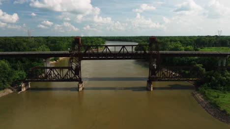 historic railway bridge crossing white river in de valls bluff, arkansas, usa