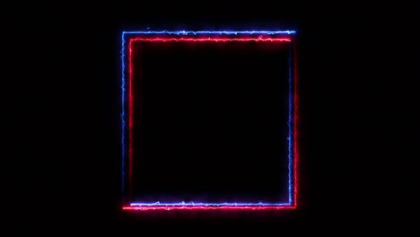 forma de cuadrados de neón abstractos sobre un fondo negro