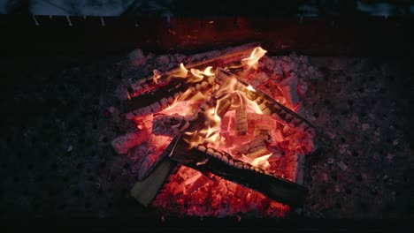 close-up: slow motion of fire line isolated on black background