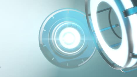 futuristic tunnels loop – turning bluish metal