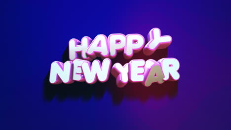 texto de feliz año nuevo moderno y colorido en un degradado azul intenso