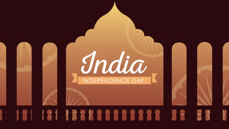 celebración del día de la independencia de la india con letras y monumento