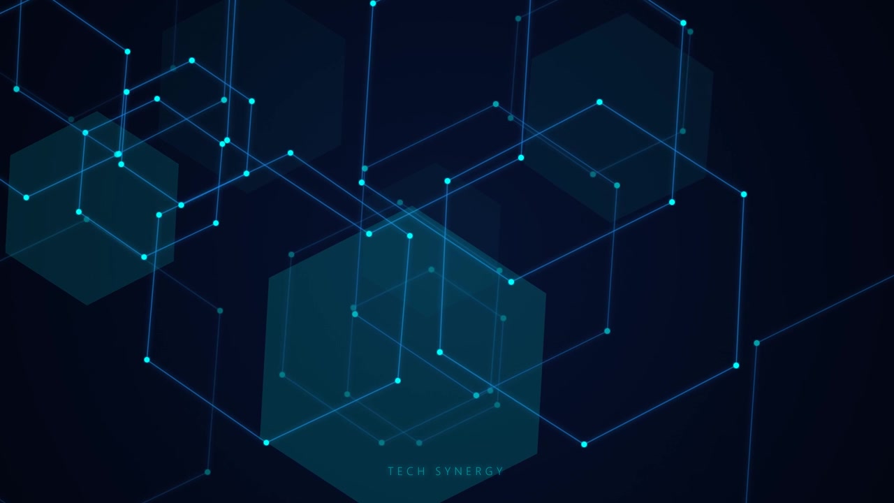 Abstract Digital Background with Glowing Hexagonal Network Connections