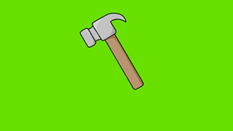 animated hammer moving green screen video