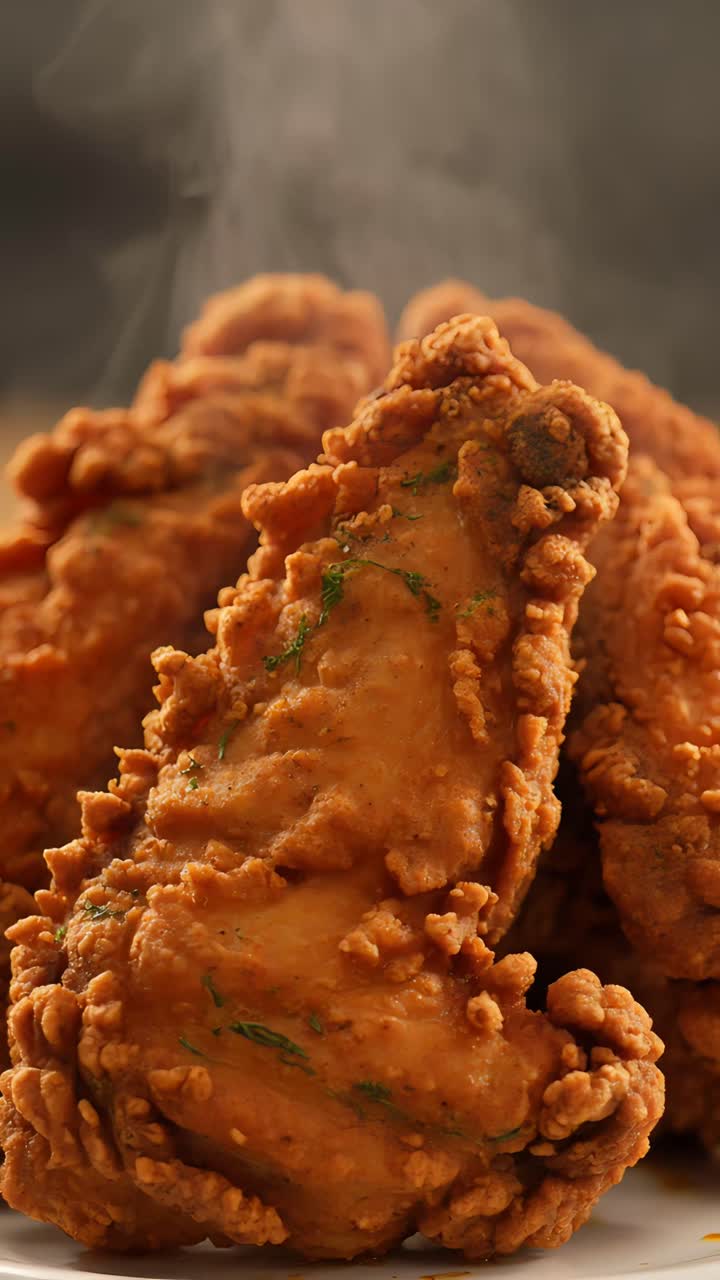 Hamburger 4K Fast Food con pollo fritto croccante e patatine fritte. Sfondo cinematografico.