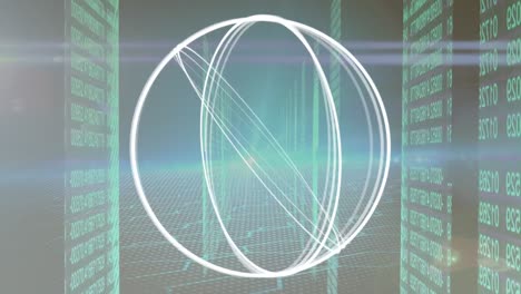 animación del procesamiento de datos sobre círculos