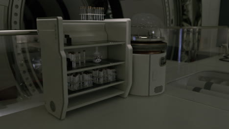 innovative storage unit and futuristic device in a modern laboratory setting