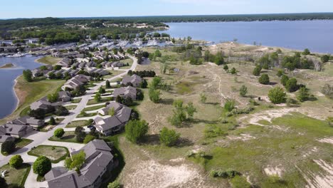 aerial of the neighborhood around docker's