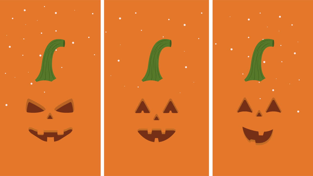 halloween conjunto calabazas caras personajes