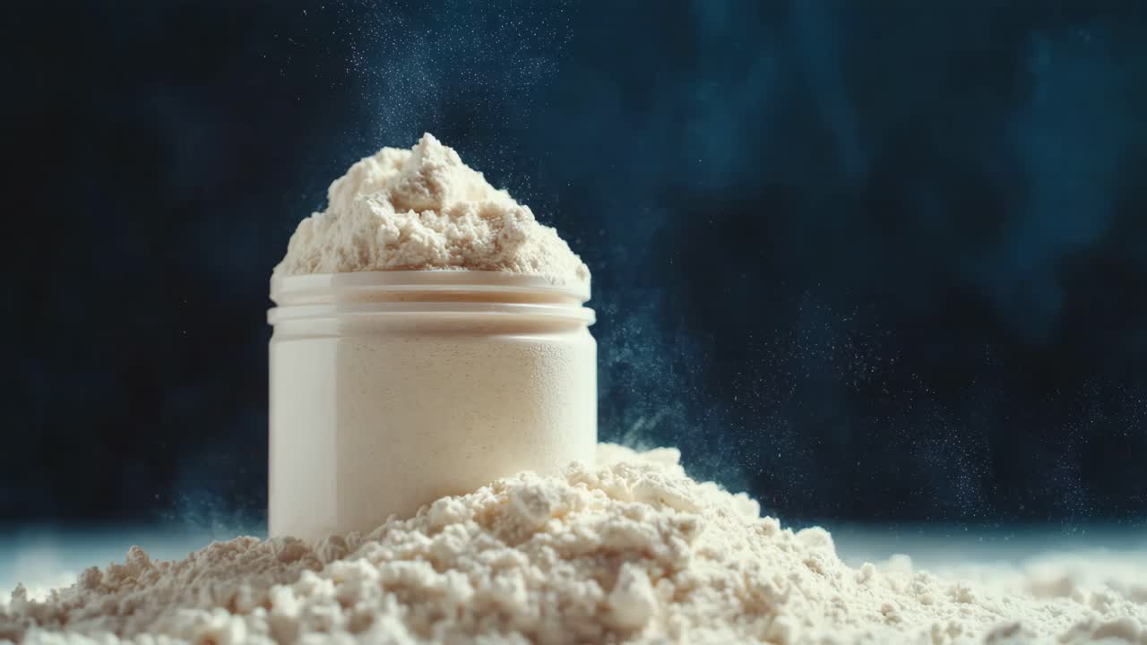 White Powder Supplement in a Jar