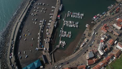 aerial view of luna park scarborough amusement park in the marine drive with scarborough harbour in uk