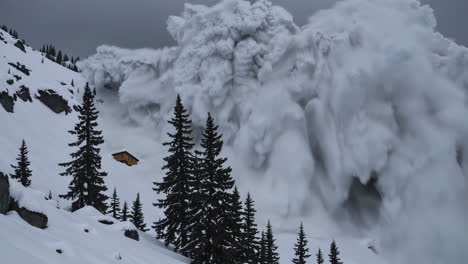 massive avalanche engulfs mountain hut