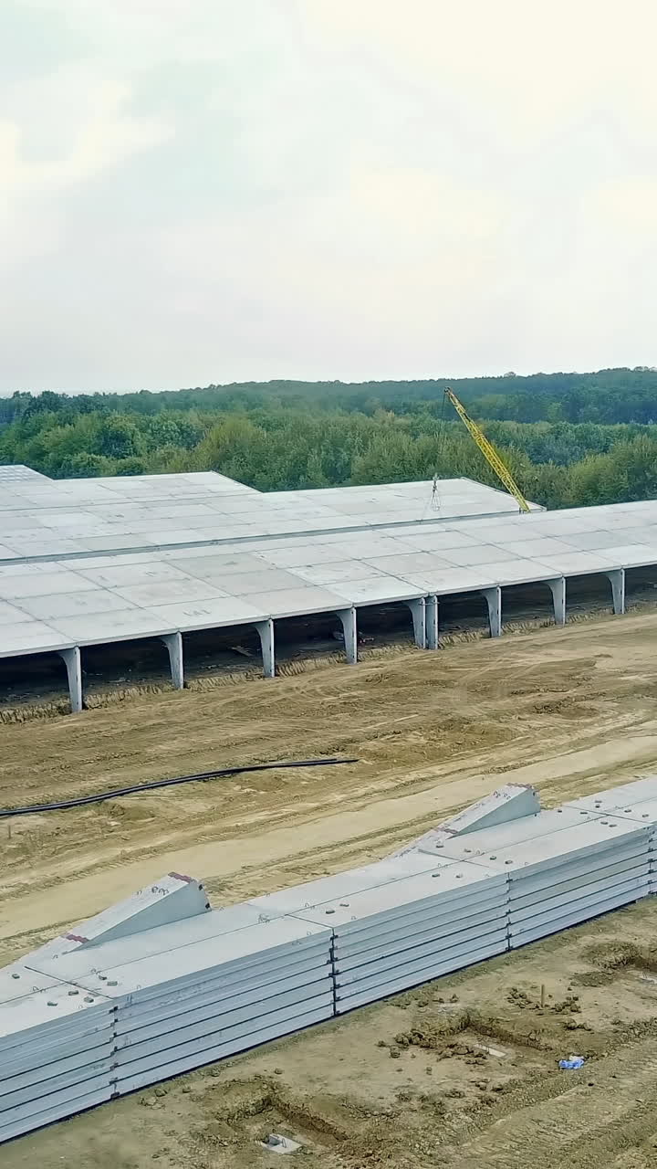 Construction of farm. Reconstruction work of new farm in countryside