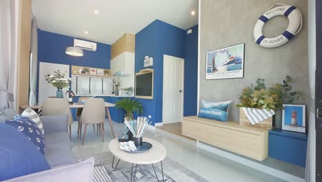 Beautiful-Blue-Coloured-Home-Decoration--Living-Area-and-Dining-Area