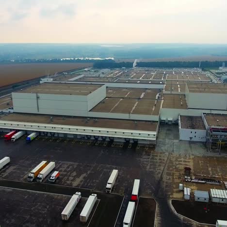 industrial plant aerial footage. aerial view of modern manufacturing architecture