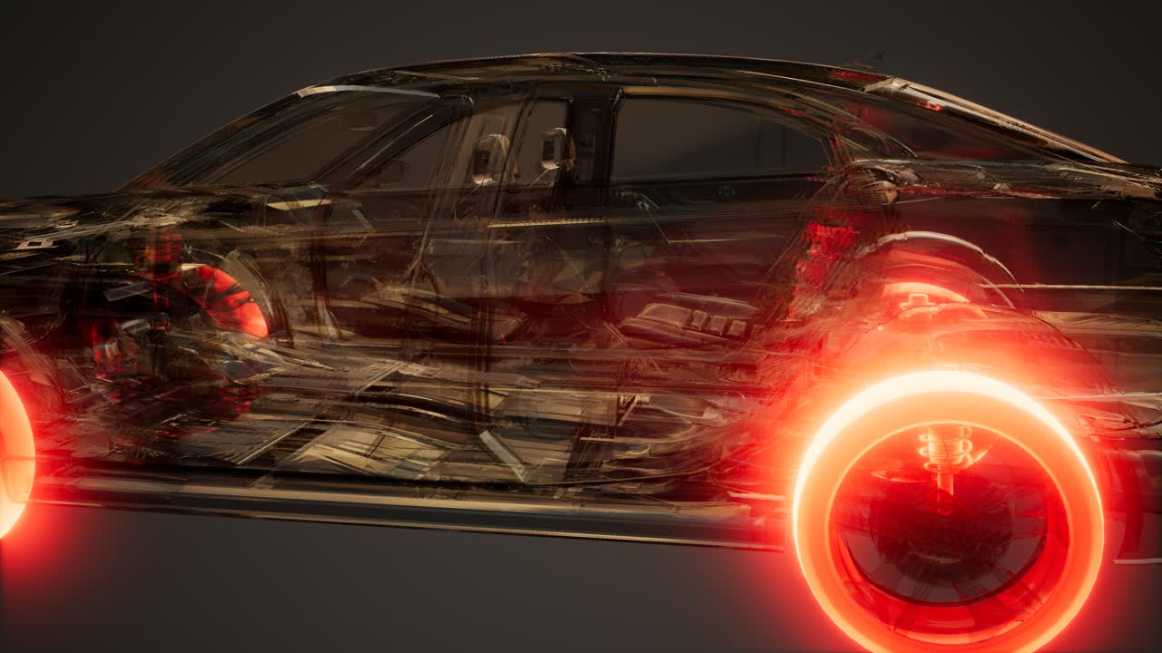 Car Wheels Glowing in Car