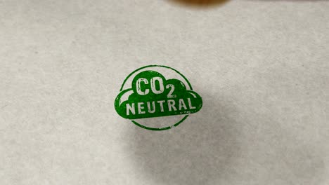 co2 carbon neutral emission stamp and stamping loop animation