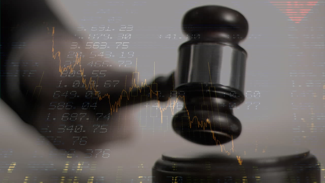 경매관의 망치에 대한 통계 및 금융 데이터 처리의 애니메이션