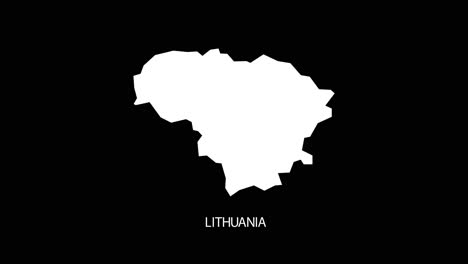 vídeo alfa con el nombre del país revelando el fondo | mapa del país de lituania y título revelando el vídeo alfa para editar plantilla conceptual
