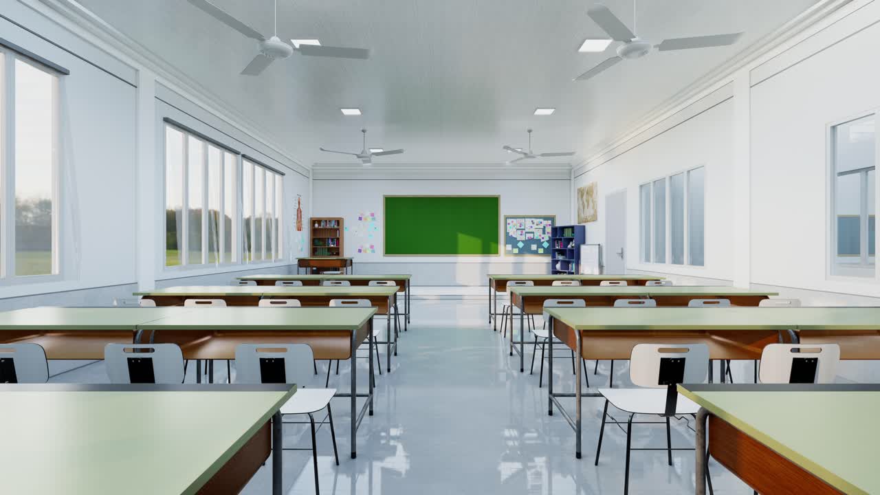 Modern Empty Classroom Interior