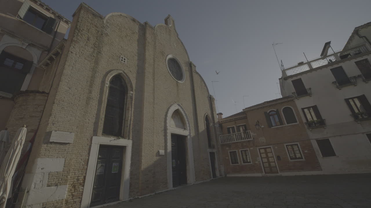 Venetian Church Facade in Sunlight