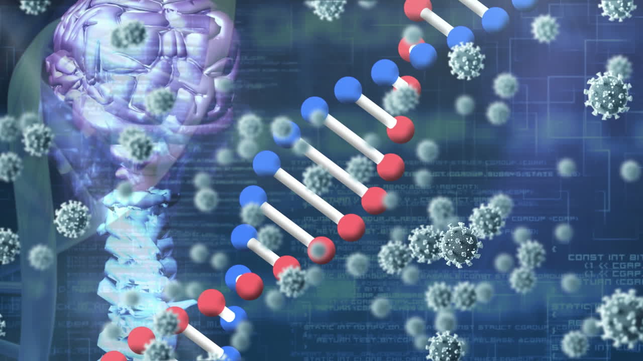 animación de células de coronavirus sobre iconos médicos