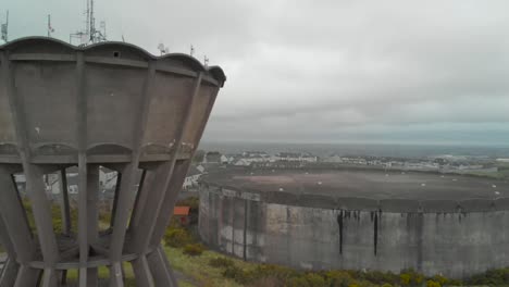 Free-standing-concrete-old-water-tower-and-tank