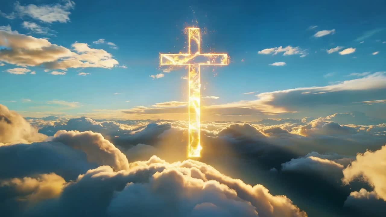 Sfondo di culto con croce cristiana.
