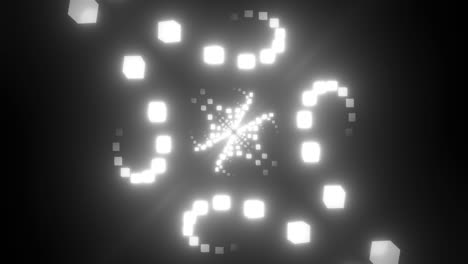 abstract glowing pixel tunnel